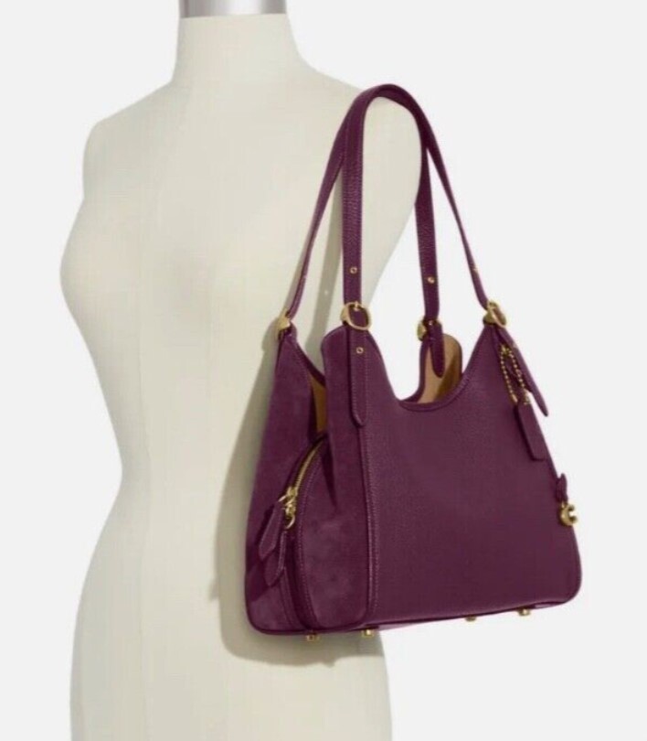 lori mixed leather and suede shoulder bag