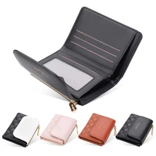 Womens Small Leather Envelope Wallet Credit Card Holder Purse Mini Folding Purse