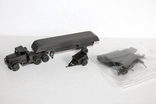 ROCO MINITANKS Z-287 REMORQUE MUNITION + Z-196 CAMION BARGE TRANSPORT US + Z-197