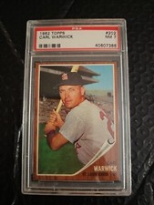 CARL WARWICK PSA 7 NM 1962 TOPPS Card #202 St.Louis Cardinals 