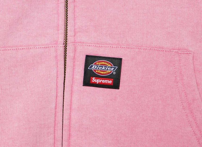 【SUPREME x Dickies】Quilted Lined Zip Up Hoodie Pink - 24FW Supreme Dickies Quilted Lined Zip Up Hooded Sweatshirt (FW24