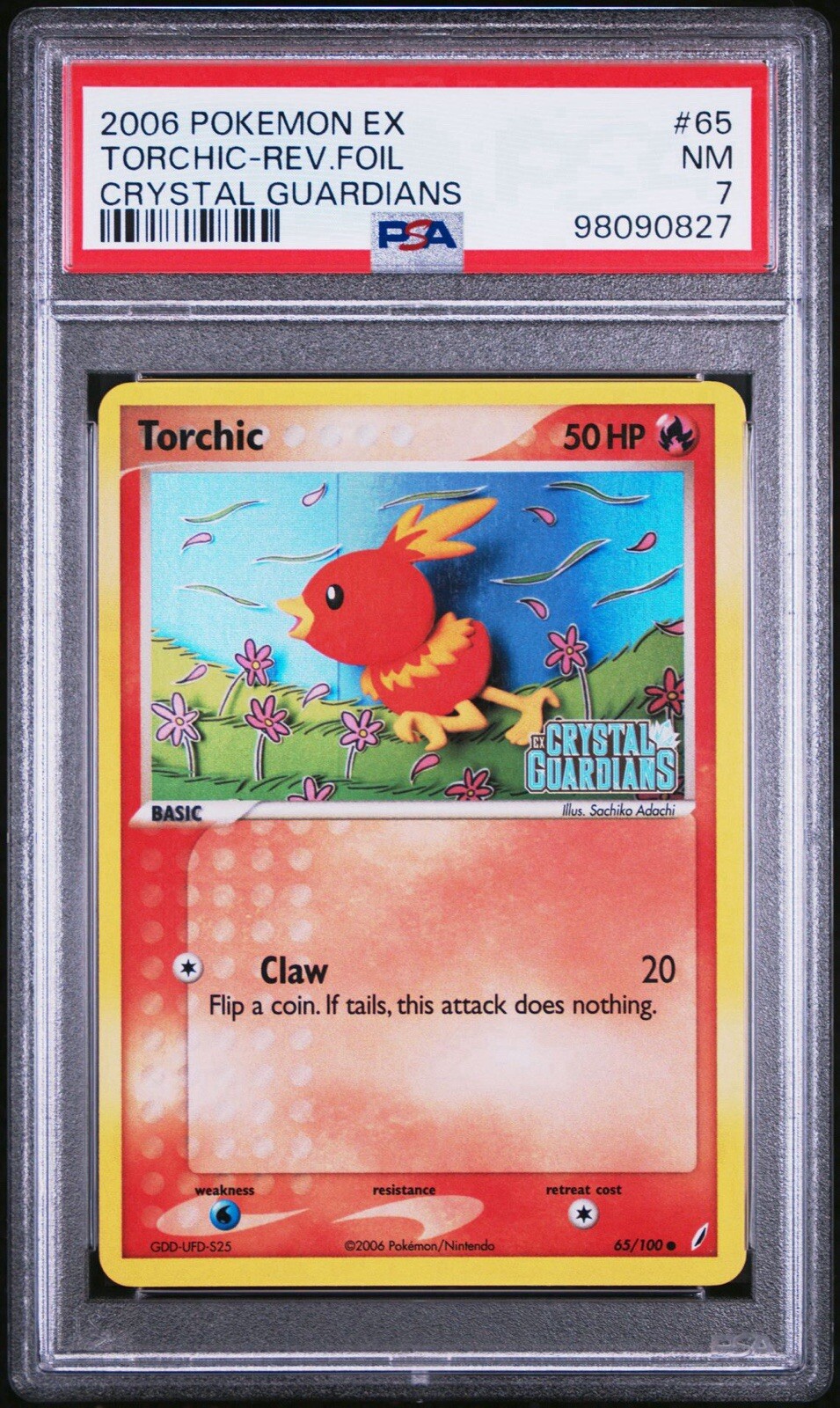 Pokemon Torchic EX Crystal Guardians Reverse Holo #65 PSA 7 Near Mint Stamp L@@K