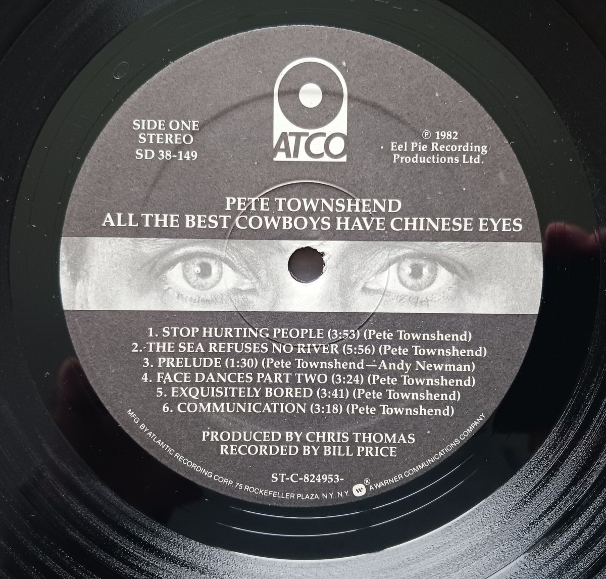 Pete Townshend ALL THE BEST COWBOYS HAVE CHINESE EYES ATCO SD 38