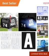 148 PCS Reflective Vinyl Stickers 4" Waterproof Numbers Letters For Outdoor Use