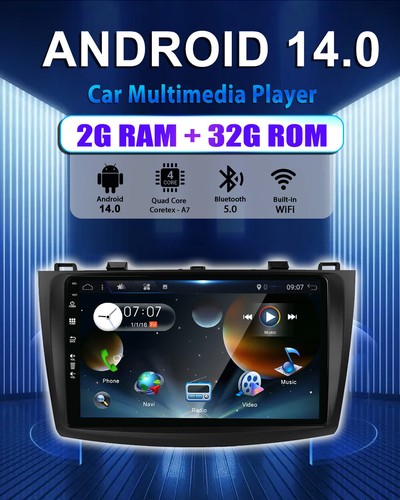 For Mazda 3 (Axela) BL 2009-13 Car Stereo Android 14 CarPlay Navi DAB+ ▶2G+32GB◀ - Picture 3 of 18