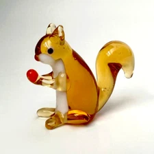 Murano Glass Handcrafted Unique Art, Lovely Squirrel Figurine Size 1, Glass Art