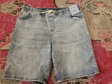 NEW NWT Cat Jack boys 14 Bermuda Shorts XL Husky denim w/ stretch waist blue