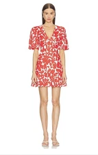 Rhode Mariana Dress in Red Caspian Lagoon Grande Size 4