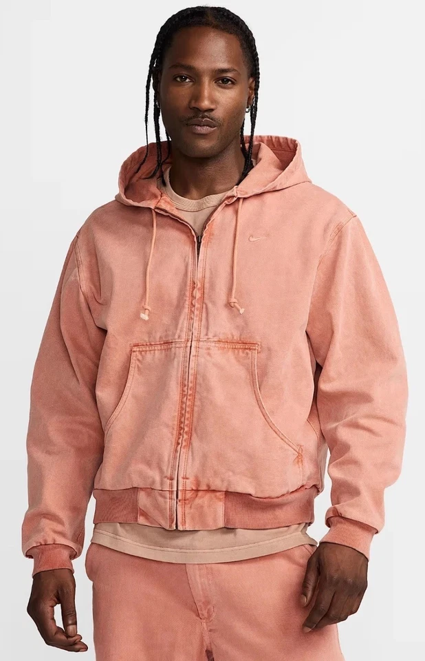 Nike Life Full-Zip Unlined Hooded Jacket Amber Men Size Small  FZ6575-225 $205 - Image 3 of 4