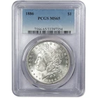 1886 Morgan Dollar MS 65 PCGS Silver Uncirculated $1 Coin