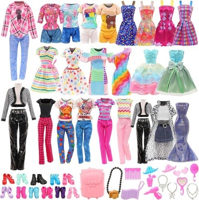 36 PCS Barbie Clothes Doll Fashion Wear Clothing Outfits Dress up