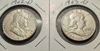1962-D & 1963-D Denver Mint Silver Franklin Half Dollar Coin  (2 total)