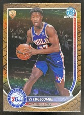 2025-26 Bowman VJ Edgecombe RC Chrome Reptilian Refractor SP 76ers #BCV-3