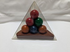 1993 "Oops" 10-ball pyramid wooden brain teaser puzzle by Channel Craft