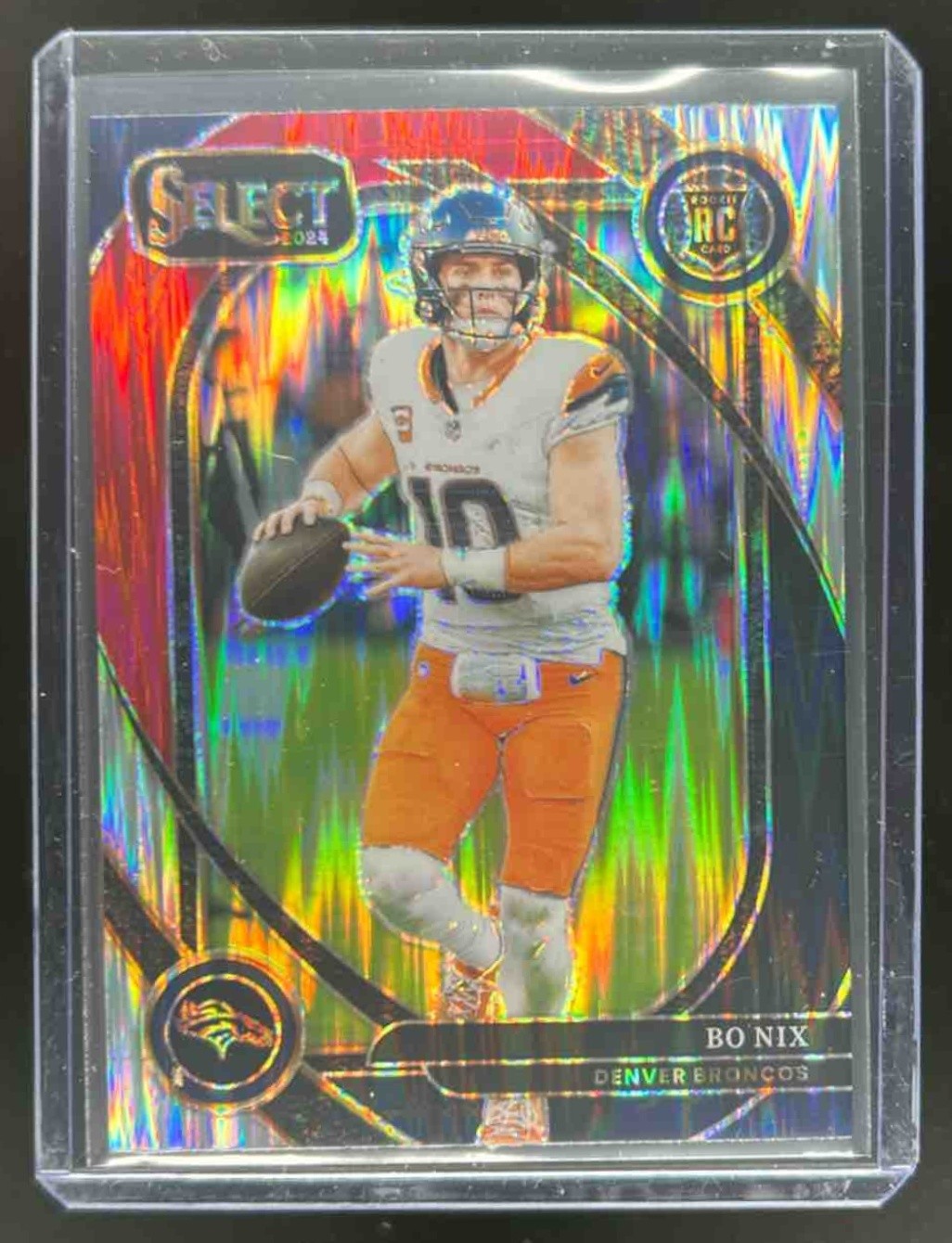2024 Select Bo Nix Club RC Black and Red Prizm Shock #221 Broncos