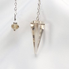 Light Smoky Quartz Pendulum Faceted w/ Unique Bead End Piece for Divination