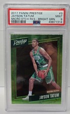 2017 Prestige BRIGHT GREEN ETCH - JAYSON TATUM Rookie RC Card PSA 9 MINT