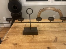 Pottery Barn Rustic Hammered Iron Bronze Votive Centerpiece 8 Candle Holder