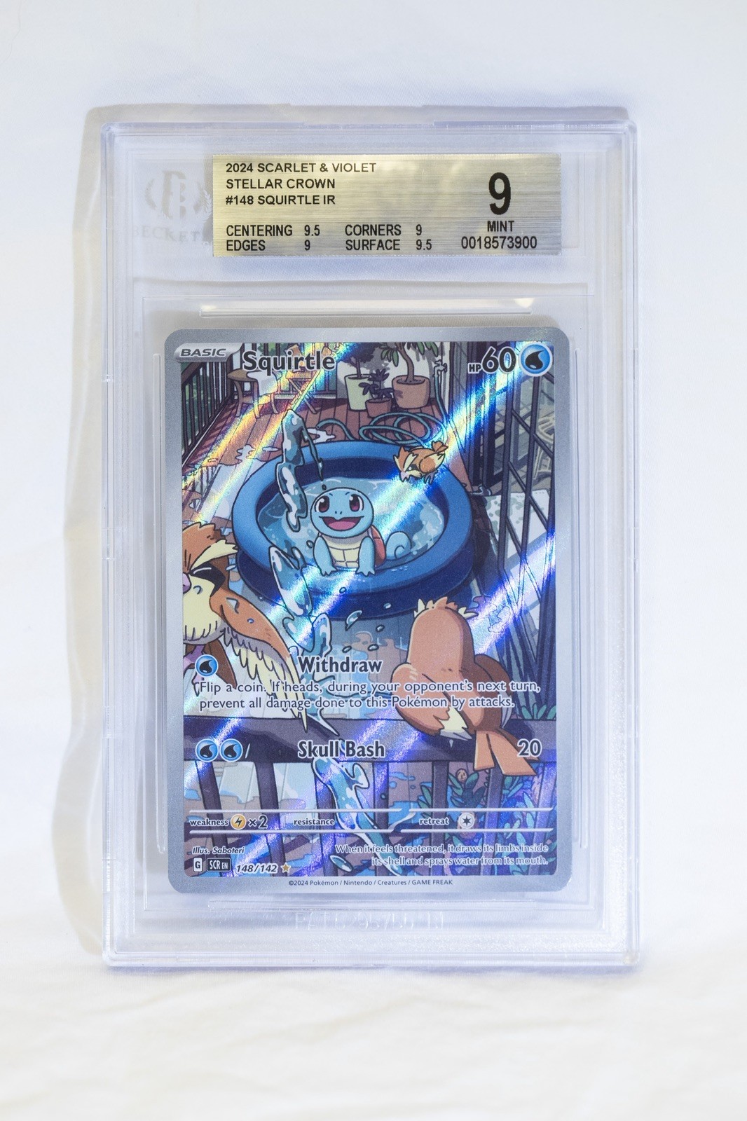 [BGS 9]  Pokemon Stellar Crown Squirtle Illustration Rare Card 148/142