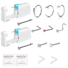 2Pack Disposable Nose Piercing Kit, Nose Piercing Gun, Self Piercing Kit for ...