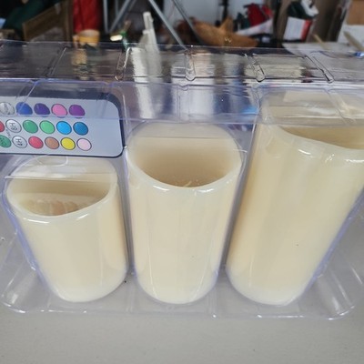 3 Piece Flameless Candles, Multi Function Color Changing Candles w/Remote