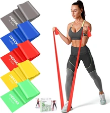 5 Pcs Resistance Bands, Professional Exercise Bands Elastic Stretch Bands for Fi