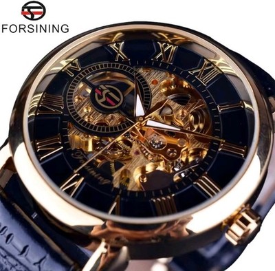Skeleton Meschanische Armbanduhr - Luxus Herren Uhr Automatikuhr Sportuhr