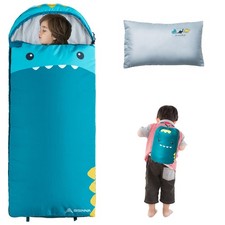 Sleeping Bag for Boys Girls with Pillow 3 Season Camping Sleeping Bag Portabl...