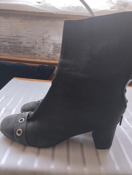 Women Boots Black Leather 39 #10GI