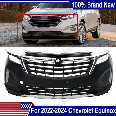 For 2022-2024 Chevrolet Equinox LT Complete Front Bumper w/Sensor Holes+Lights