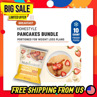 Nutrisystem Homestyle Pancakes, Frozen Breakfast-Ready, 10 Count