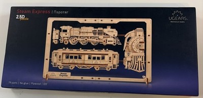 UGEARS Mechanical Wooden Puzzle Model Steam Express 2.5D Constructor New Sealed