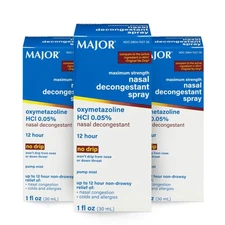 MAJOR Maximum Strength Nasal Decongestant Spray, Oxymetazoline HCl 0.05 Pump ...