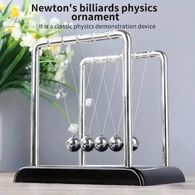 1 Piece Non-Slip Stainless Steealance Ball Physics Science Pendulum Desk Fun Toy