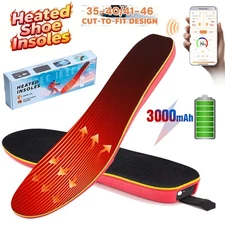 Cuttable Heated Insoles for Women Men Foot Warmer Insoles w/ 3 Level Heating