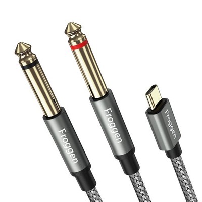 USB C auf 6,35mm Kabel Typ C Dual 1/4 Zoll TS Audio Y Splitter 1m Audio
