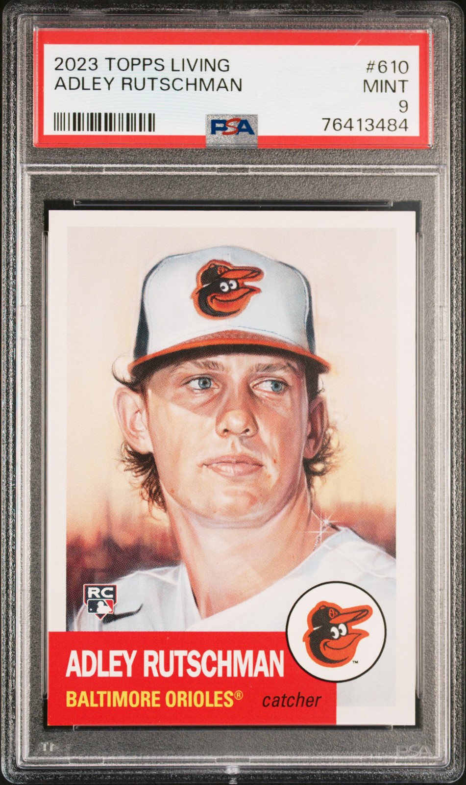 2023 TOPPS LIVING #610 ADLEY RUTSCHMAN ROOKIE RC PSA 9