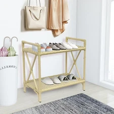 2-Tier Storage Rack, Durable Handmade Multilayer Shelves, Multipurpose Shelf ...