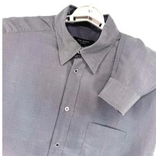 Ted Baker London Dress Shirt Mens 4 Large Gray Flip Cuff L Sleeve Button Up