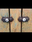Antique Primitive Wood Zinc Lined Penna Dry Sink Mustard Paint Square Nails  — photo 2