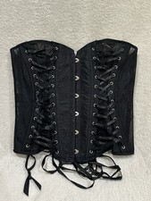 Adore Me Women s Corset Bra Large Black Lace Floral Bustier Boning Garter Hooks