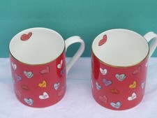 Fortnum&Mason/Halcyon Days Bone China Love Heart Candy Novelty Coffee Mug x 2