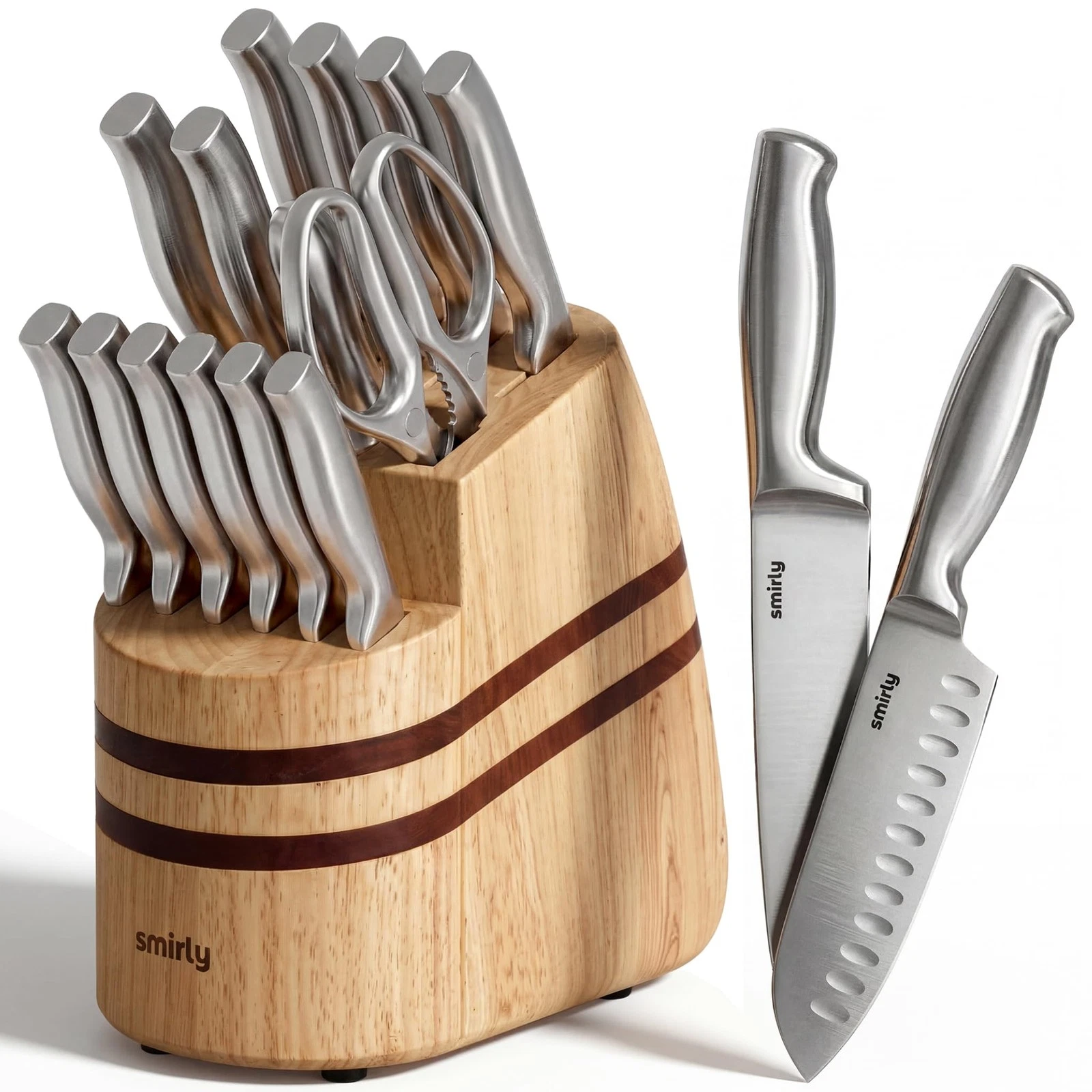 Set - 15 Pieces Set for Kitchen with Block and Sharpener - Stainless Steel Se...
Opens in a new wind