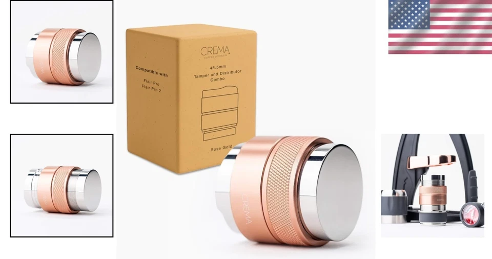 Manipulador y distribuidor de espresso de acero inoxidable 304 duradero en elegante oro rosa Foto 2 de 4