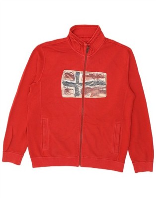 Napapijri Mens Graphic Tracksuit Top Jacket XL Red BD01