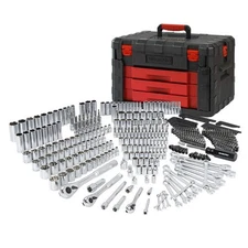 WORKPRO 450-Piece Drive Socket Set Metric SAE Ratchet Wrench Mechanics Tool Set