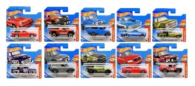Hot Wheels 2021 Hot Trucks Complete Set of 10 Short Card Version Includes Treasu