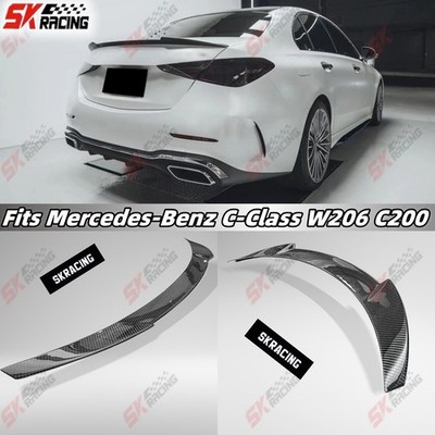 Glossy Black/Carbon Fiber Rear Spoiler Wing Fits Mercedes-Benz C-Class W206 C200