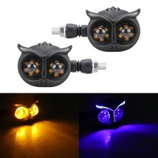 2PCS Motorcycle Bullet Front Turn Signal Light Blinker Indicator Yellow-Blue