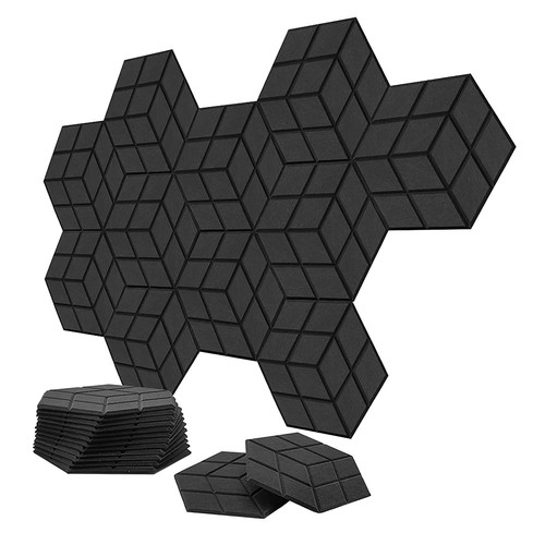 Lot De 12 Panneaux De Mousse Acoustique - 30x30x3 Cm - Absorbant Anti-bruit, Autocollant